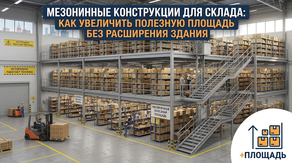 Мезонинные конструкции для склада: как увеличить полезную площадь без расширения здания