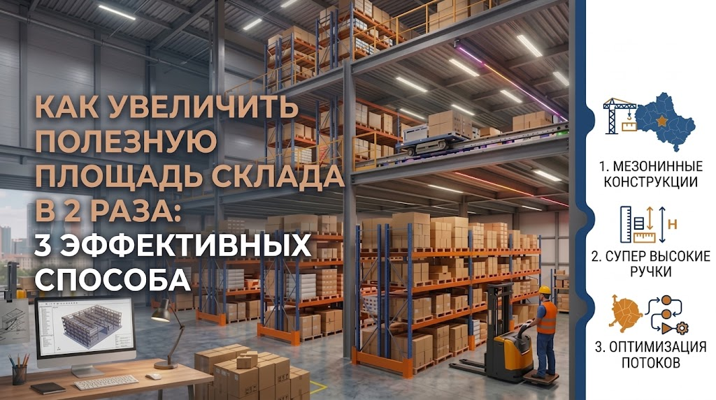 Как увеличить полезную площадь склада в 2 раза: 3 эффективных способа